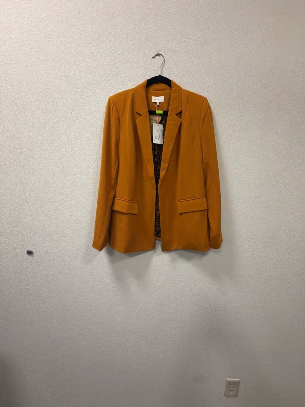 Skies Are Blue Recycled Structured Blazer Size M Mustard Yellow